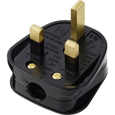 Sygonix SY-7279830 Schutzkontaktstecker Plastik 250 V/AC Schwarz