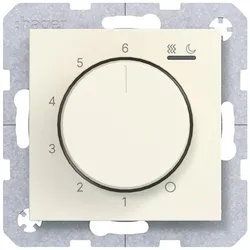Hager WAN5010C11 Temp.regler 230V/16A, Dreh-/Druckknopf, Heizen/Kühlen,A.x/C.x, shell, matt