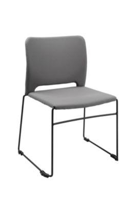 Topstar Besucherstuhl VISIT LITE, ohne Armlehnen, stapelbar bis 12 Stück, B 440 x T 410 x H 450 mm, Stoff/Stahl, grau/schwarz, 4 Stück