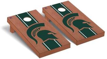 Skip's Garage Michigan State Spartans Rosewood Cornhole Board Set