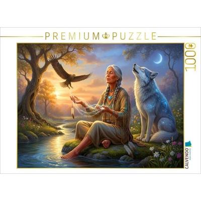CALVENDO Puzzle Schamanin am Wasser - Spiritualität der Indianer | 1000 Teile Lege-Größe 64x48cm Foto-Puzzle für glückliche Stunden