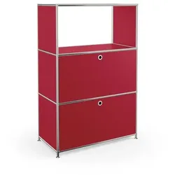 Aktenregal System 4 Metall Rubinrot