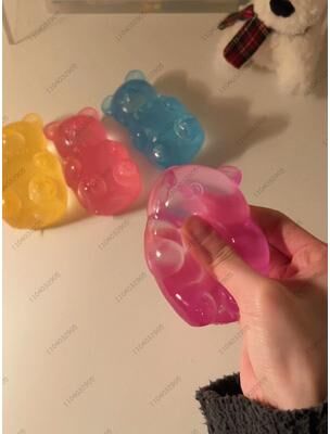 Modern Mode Marketplace Colorful Gummy Bear Squeeze Fidget Toy For Stress Relief And Sensory Play purple