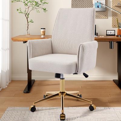 Justmaellc White Mid-back liftable ergonomically designed office chair