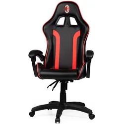 GED Sedia da Gaming Ac Milan Devil, Gaming Stuhl, Schwarz, Rot