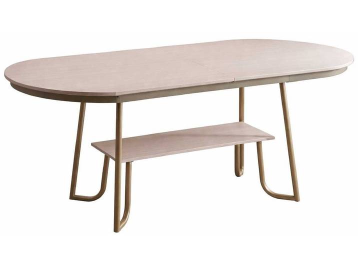 Xlmoebel Esstisch Moderner Esstisch aus Holz und Metall in Beige für die Wohnung, Made in Europa