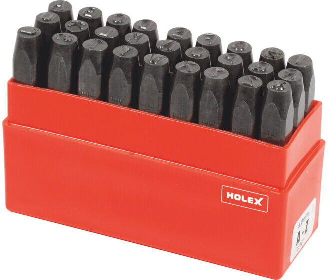 HOLEX Jeu de lettres à frapper, 27 pièces Police normale A − Z, & 3 mm (085455 3)