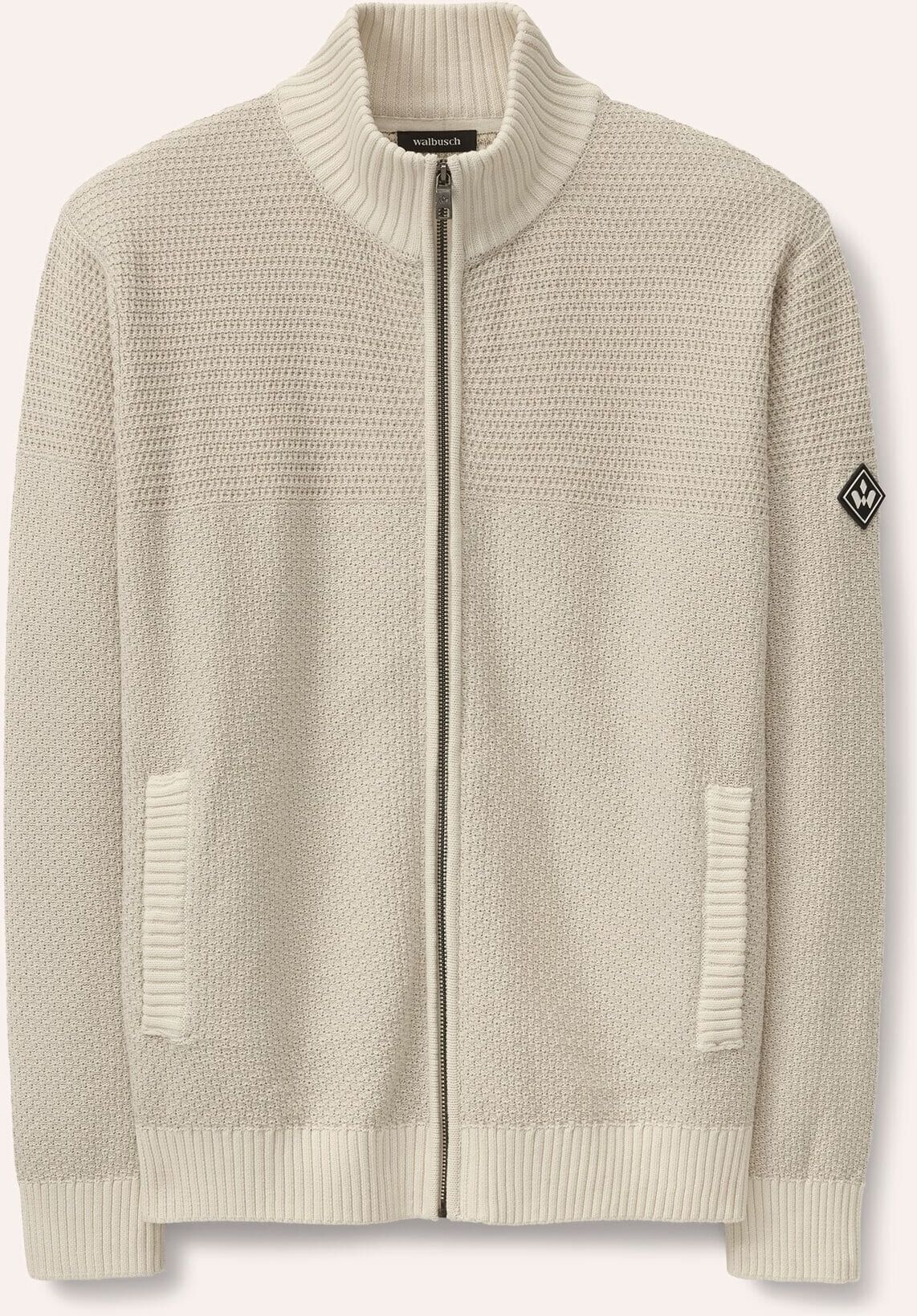 Walbusch Strickjacke aus Baumwolle, noch offen: Größenlauf, Farbe Beige, 56, reine Baumwolle leicht und luftig gestrickt Herren