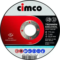 CIMCO Korund-Trennscheibe Inox D=115mm 208910