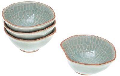 Novica Handmade Sunflower Dream Celadon Ceramic Appetizer Bowls (Set Of 4)