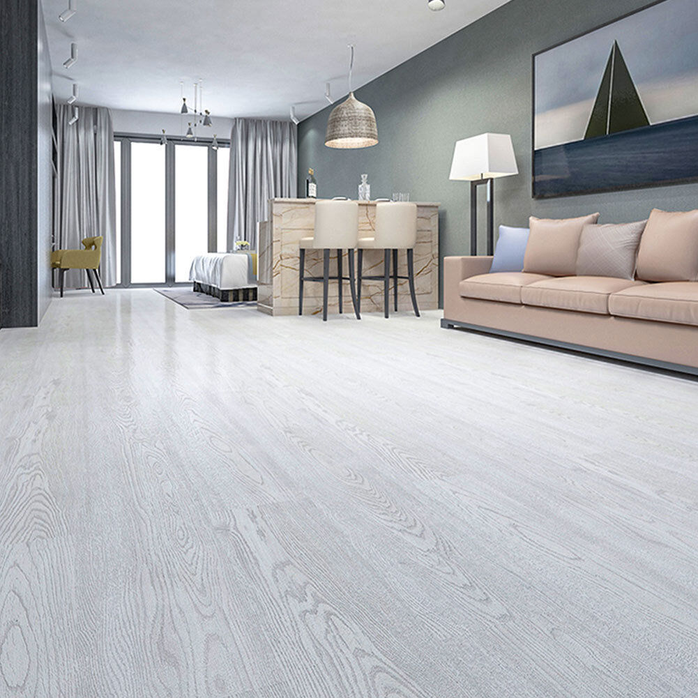 Symple Stuff Pequena 15x92cm PVC Floor Tile White 15cm W X 92cm L