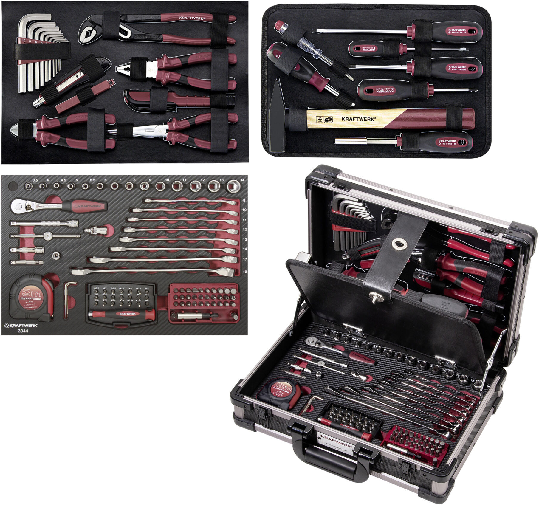 Kraftwerk 3944 AluPro Werkzeugkoffer, 123-teilig)