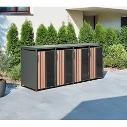 Westmann Status 4 | Metall Mülltonnenbox 4er | 4x240 L | Anthrazit - Anthrazit