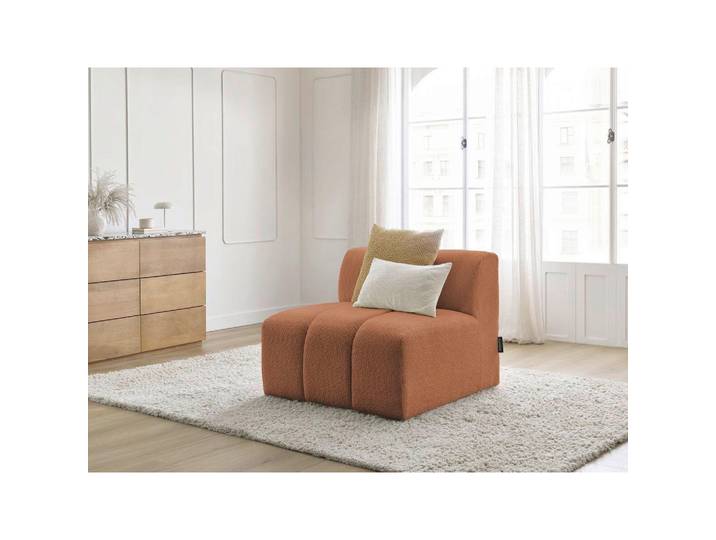 Sofaelement Annecy, Orange, Kunststoff, 1-Sitzer, 91x72x91 cm, Rücken echt, Wohnzimmer, Sofas & Couches, Sofas, Modulsofas