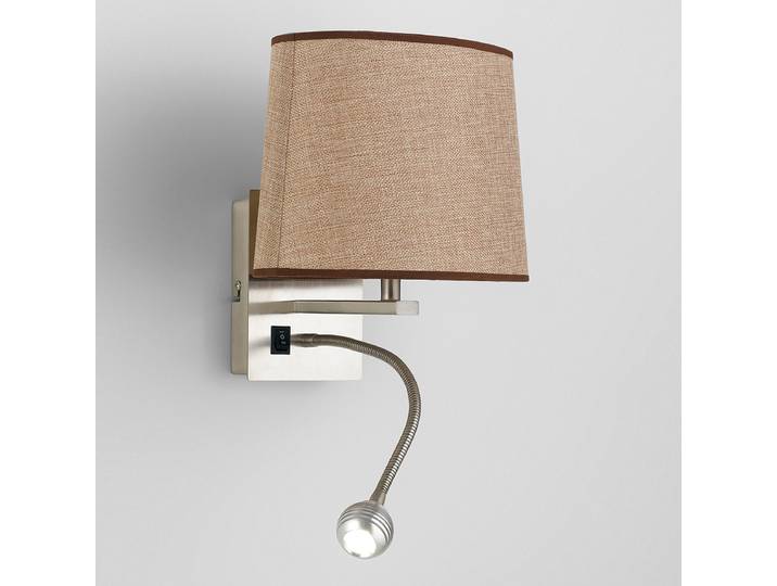 Wandleuchte Helly Typ C 20 x 24 x 25cm Braun Webstoff LED E14