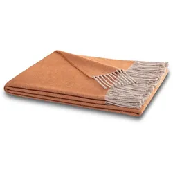 Biederlack Plaid 130 x 170 cm Mischgewebe Rust