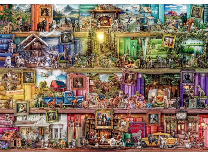 Ravensburger - The Library of Dogs - Legpuzzel 1000 stukjes - Meerkleurig