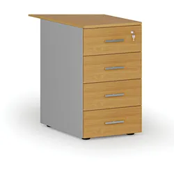 Schreibtischcontainer PRIMO GRAY, 4 Schubladen, grau/Buche