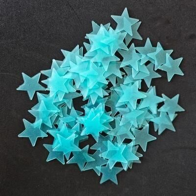Uplift Essentials 100 Piece Luminous Colorful Glow In The Dark Stars Set blue
