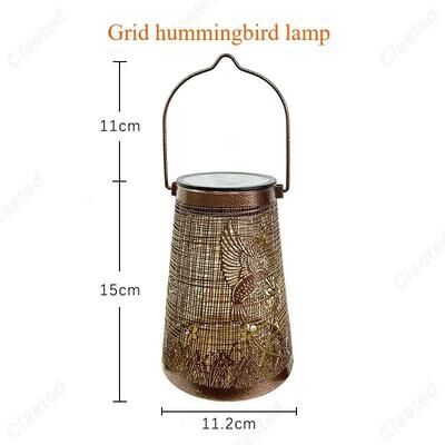 Uplifted Finds Solar Hollow Iron Hummingbird Lantern   Waterproof Outdoor Courtyard Garden Projection Decor b