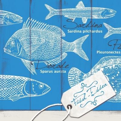 Mank Serviette Airlaid Fisch-Essen, 40 x 40 cm, 50 Stück