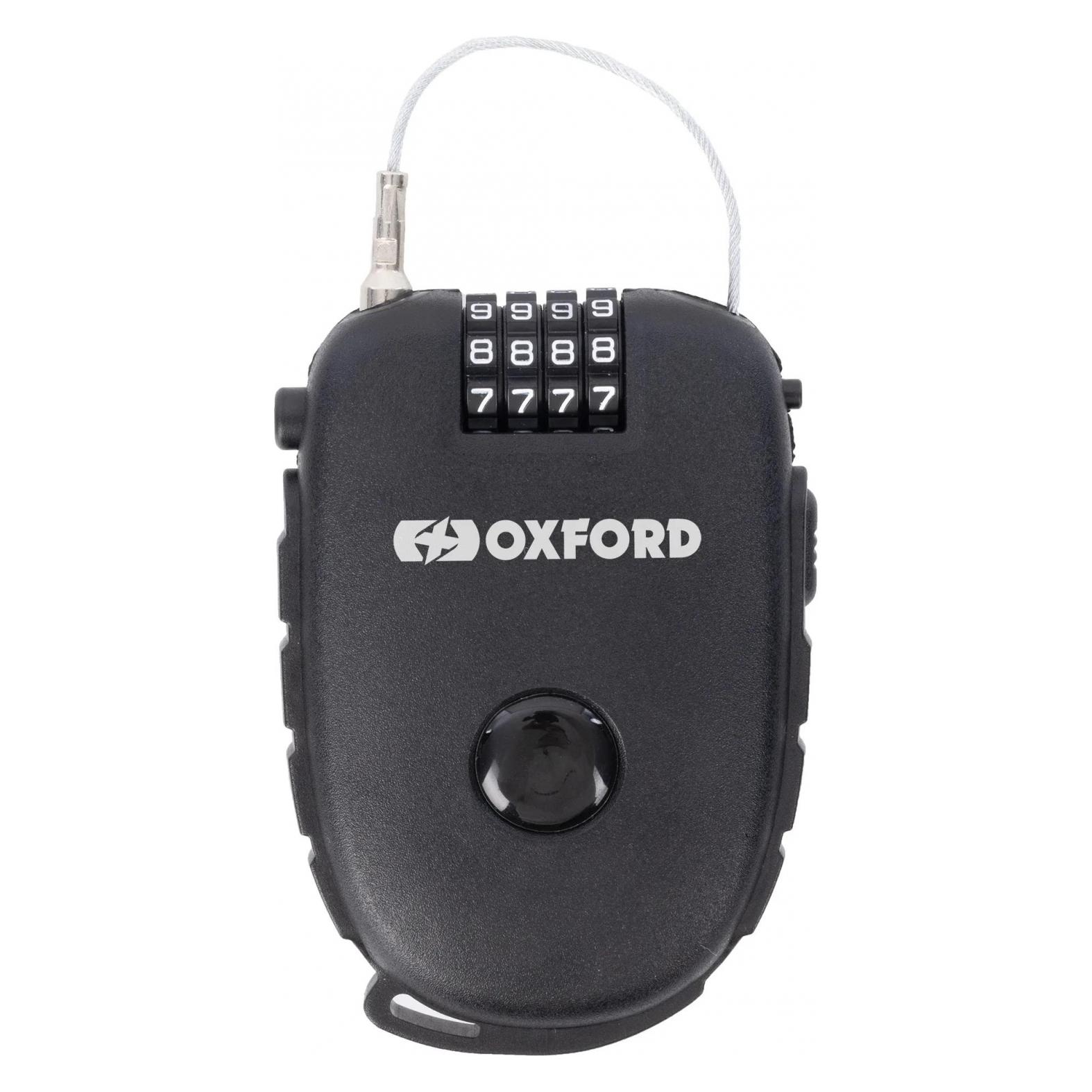 Oxford Products LK112 Retra 4-stelliges Zahlenschloss, einziehbares Fahrrad, Ski, Snowboard, Kinderw (LK112)