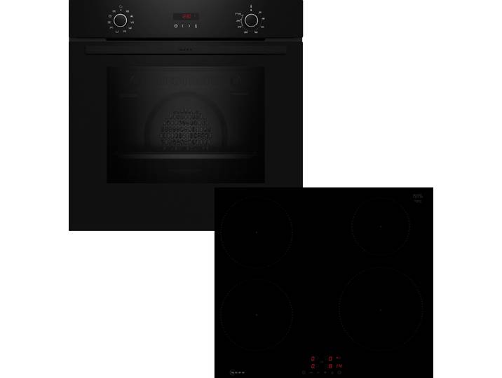 NEFF Backofen-Set BX46PIB0 , Energieeffizienz: A+, schwarz, Herdsets, Mühelose Pyrolyse-Reinigung & Backen auf 3 Ebenen mit CircoTherm, Backofen-Set