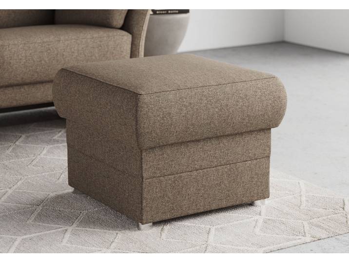Hocker, 100% Polyester, Grau (Stone), 59×59 cm, Kompakt & Bequem, Modern, Domo-Collection