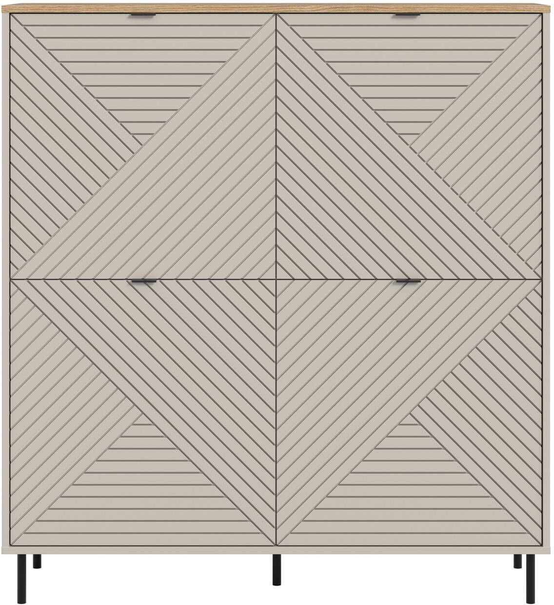 Pharao24.de Hochkommode Kommode in modernem Design 135 cm hoch