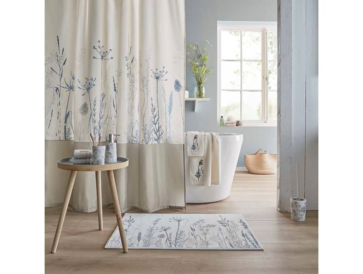 Kleine Wolke Savannah Höhe 5 mm rutschhemmend beschichtet fußbodenheizungsgeeignet Badteppich, bedruckt, Gräser Design