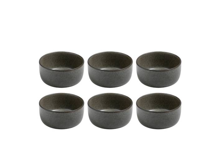 Aida Schüsselset Raw, Graubraun, Keramik, 6-teilig, rund, Geschirr, Schalen & Schüsseln, Schüsselset