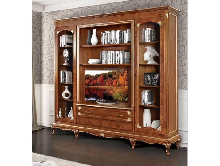Xlmoebel TV-Wand Moderne Wohnwand aus Massivholz mit viel Stauraum, (1-St., TV-Schrank), Hergestellt in Europa
