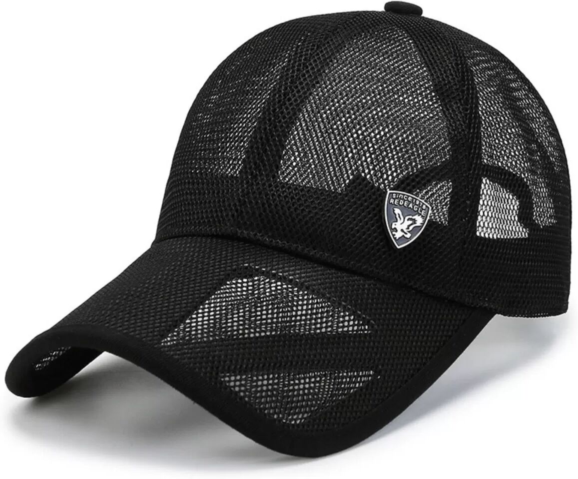 INF Sonnenschutz Baseballcap — Leichte, atmungsaktive Polyesterkappe mit UV-Schutz für Angeln und Outdoor-Sport Schwarz