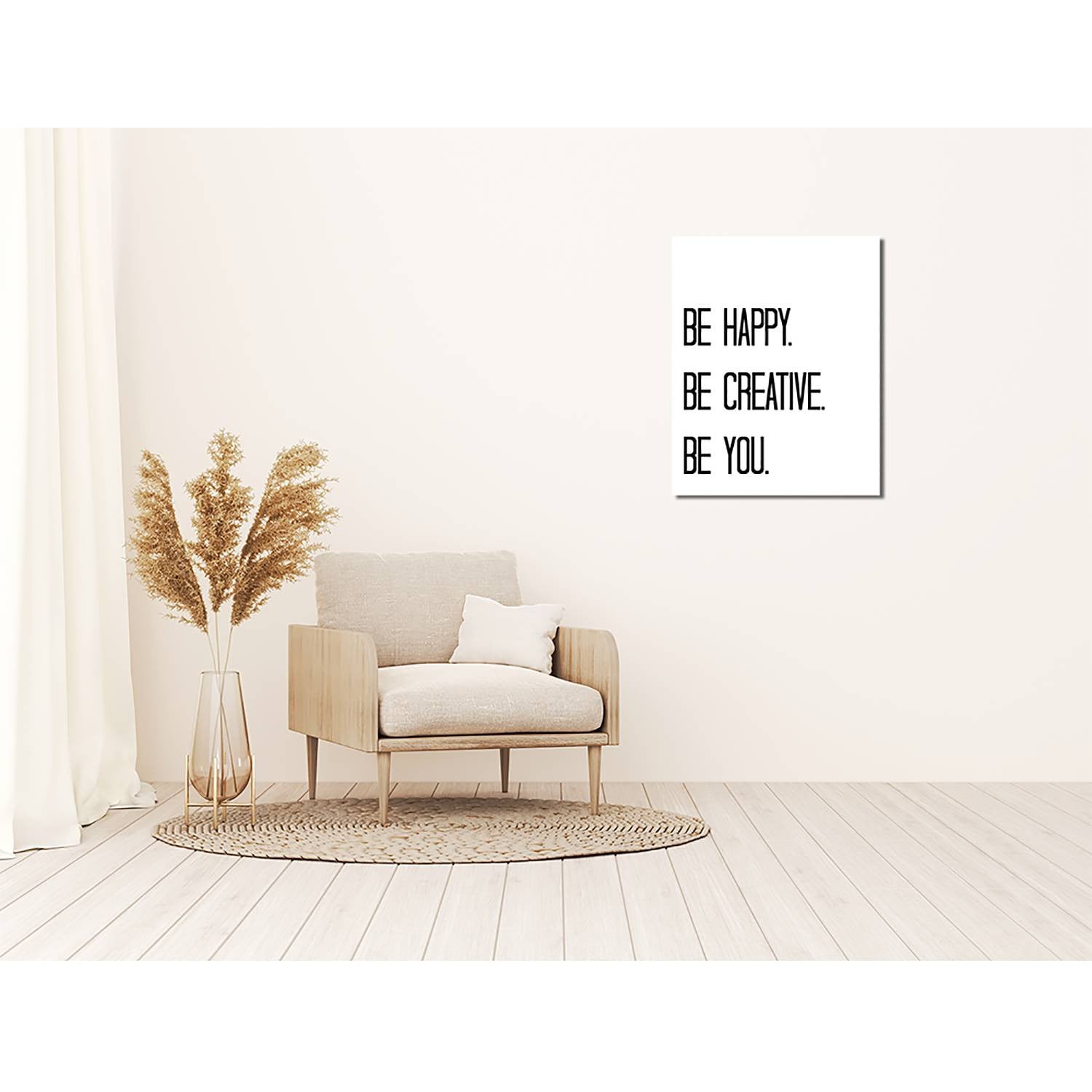 home24 Be Happy, Be Creative, Be YOU aluminium-dibond wanddecoratie, meerkleurig, 40 x 50 cm