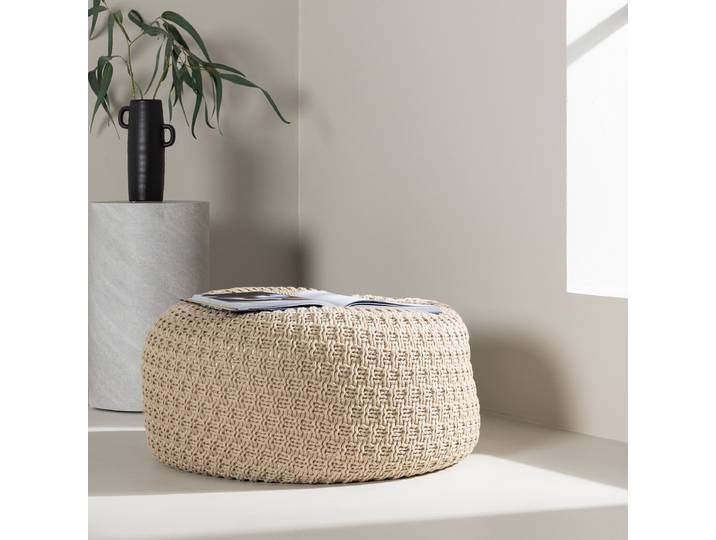 Pouf Sam Ø 45cm Beige/Beige