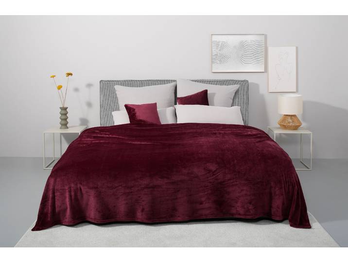 Tagesdecke GOODPRODUCT Desner3, 1 Stück, schlichtes und weiches Design, Cashmere-Touch , rot (bordeaux), B:250cm L:280cm, Polyester, Tagesdecken, Tagesdecke, Soft-Touch-Oberfläche, viele Farben erhältlich, Decke ab 140x210 cm