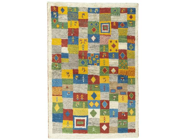 Perser Gabbeh Teppich 99x147 Handgeknüpft Modern Orientteppich Wolle
