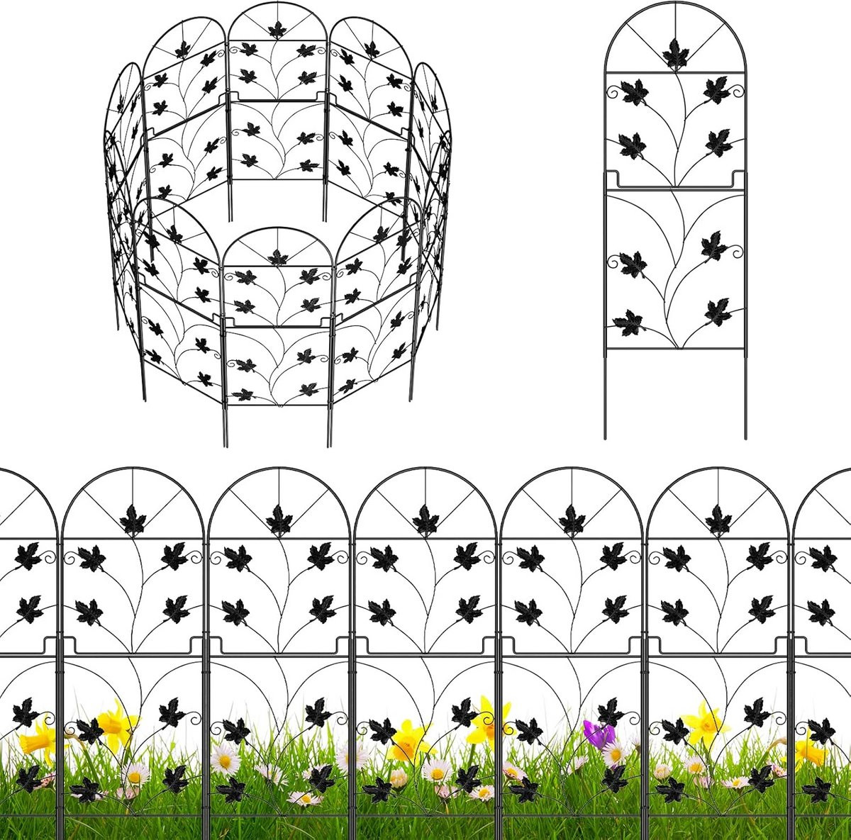 LTPRTZ Decoratieve Tuinomheining Sierhekwerk in Zwart Metaal - 33 meter