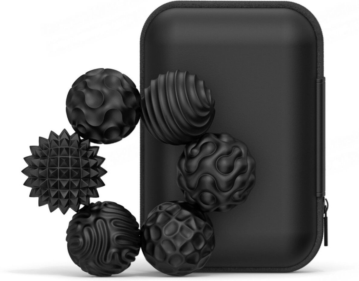 INF Silikon-Sensorische Magnetkugeln 6er-Set – Lebensmittelechtes Silikon, magnetisches Fidget-Spielzeug für Stressabbau und Schwarz