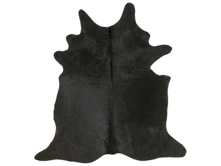 Linea Natura Rinderfell Rinderfell, Schwarz, Fell, Echtleder, Rindleder, Tier, Tierform, 160x200 cm, für Fußbodenheizung geeignet, pflegeleicht, antistatisch, Teppiche und Böden, Teppiche, Schaffelle & Kuhfelle