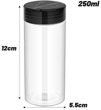 Uplifted Finds Transparent Plastic Spice Jars With Dual Function Shaker Lids 1 Pc 250 Ml