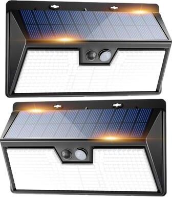 Uplift Picks Solar Motion Sensor Wall Lights For Bright Outdoor Security And Safety 2 Pcs 0 5 W