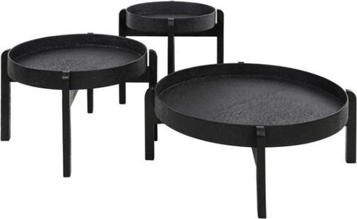 Salontafel Vancouver set van 3 metallic - Grijs