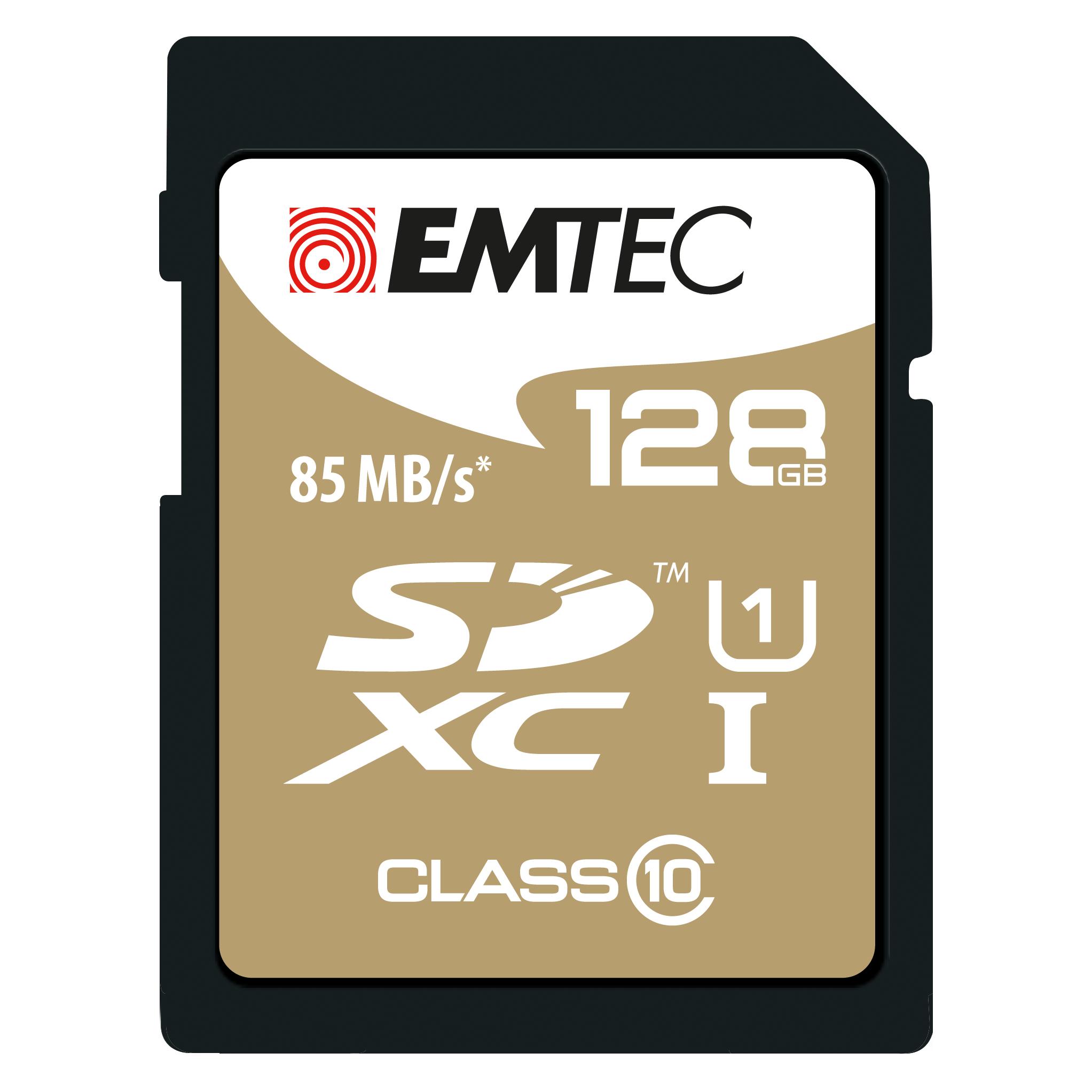 Emtec SDXC 128GB Class10 Gold + (128 GB, SDXC, U1, UHS-I) (ECMSD128GXC10GP)