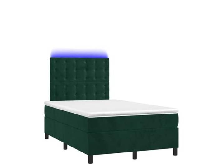 KKgypkn Boxspringbett mit Matratze & LED Dunkelgrün 120x190 cm Samt