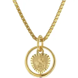 trendor 75119 Taufring Rubin Amorherz Gold 585 an goldplattierter Halskette, 42 cm