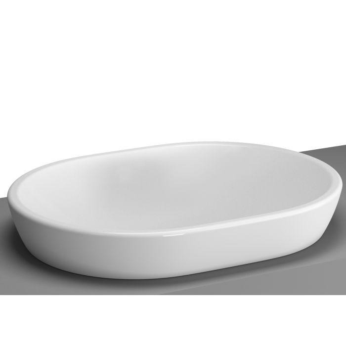 Vitra Metropole Aufsatzschale 5942B003-1398 59,5x45,5cm, oval, ohne Hahnlochbank, weiß hochglanz, weiß hochglanz, ohne Überlauf