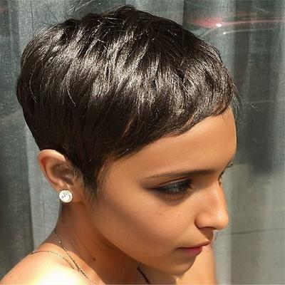 kurze Perücken kurze Pixie-Perücken für schwarze Frauen kurze Perücken Pixie-Cut-Perücken für Afroamerikaner Burgund kurze Pixie-Perücken