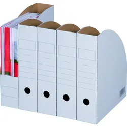 Ropipack Archiv-Ablagebox Zeitschriftenbox Archiv-Stehsammler weiß BIANCO Stehsammler 260 x 75 x 315 mm