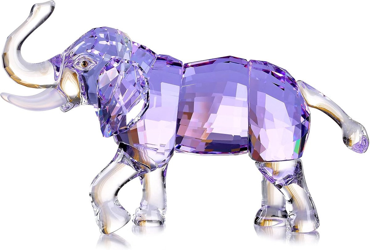 Gelukbrenger Olifant Beeldje - Kristallen Decoratie Ornament voor Verzamelaars